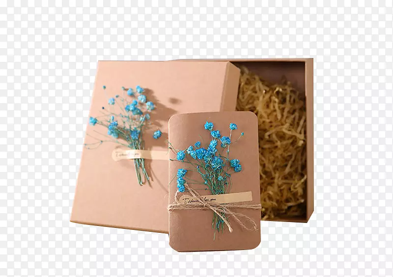 纸箱牛皮纸包装和标签.蓝色花箱