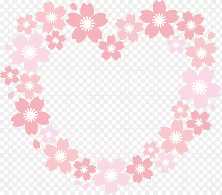 樱花花环-粉红色花卉装饰
