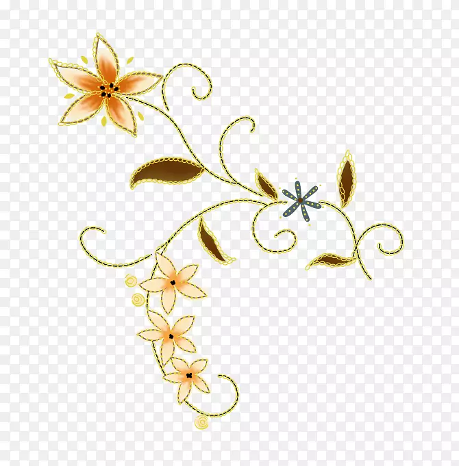 主题图标-古典花卉装饰图案