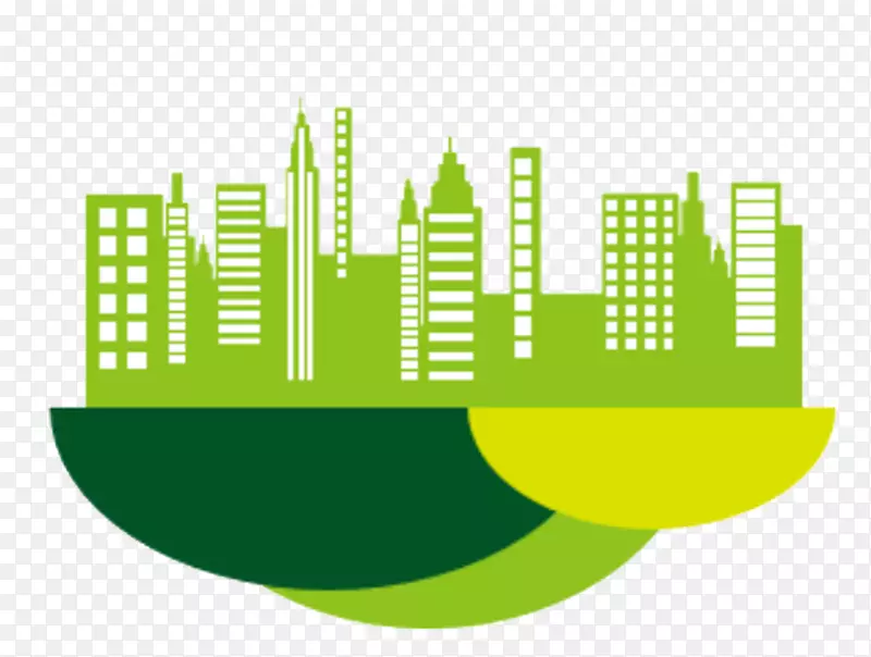 绘制环保免版税插图-绿色城市建筑