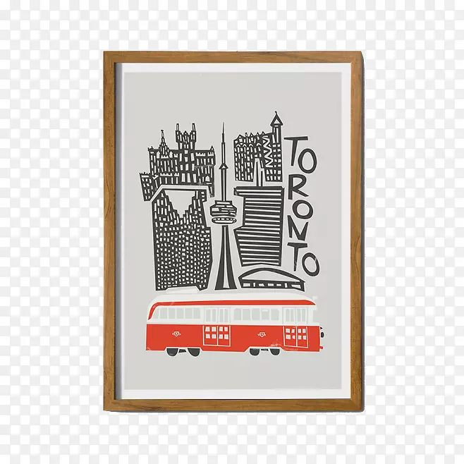 多伦多电车城景版画海报装潢城市