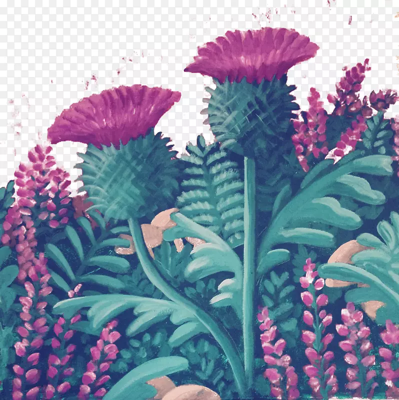 绘画设计师-彩绘花叶背景