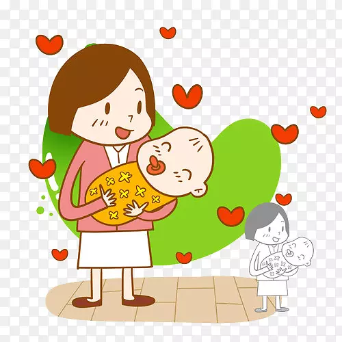 女婴剪贴画-抱着婴儿的女人