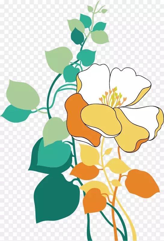 花卉绘制纹理花卉装饰图案