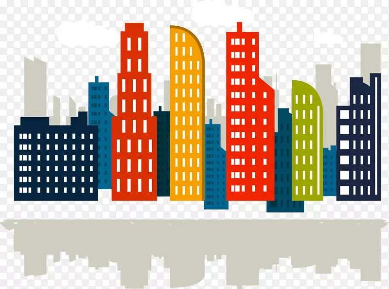 建筑智能城市插图-卡通城市建筑
