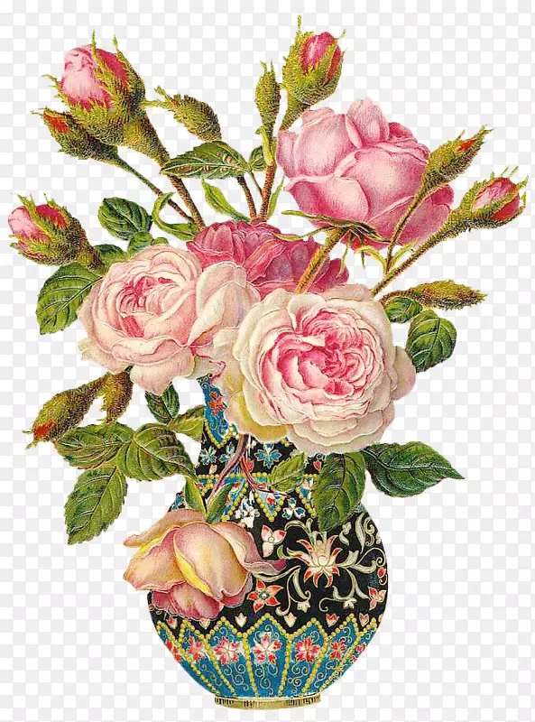生日花明信片玫瑰愿望-复古花卉植物区系