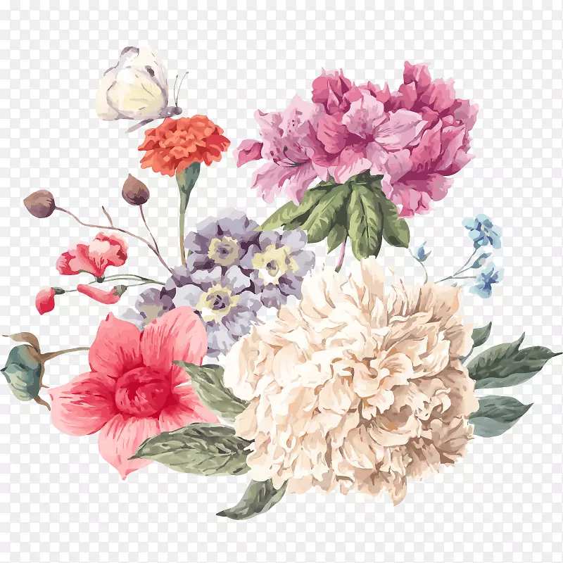 牡丹插花艺术-浪漫的花卉装饰设计