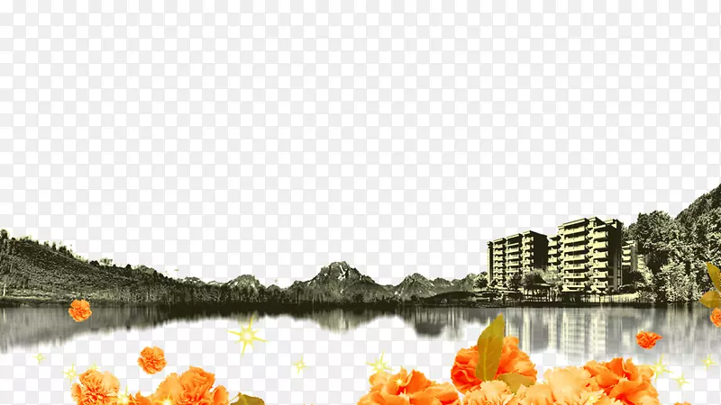 建筑下载剪贴画-花卉背景