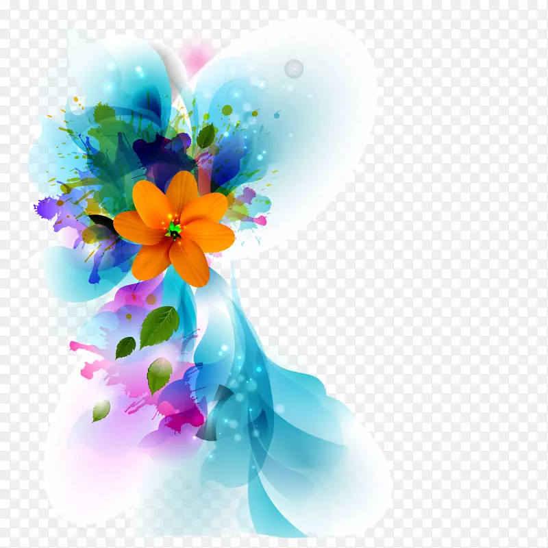彩色花卉图案-彩色花卉背景材料