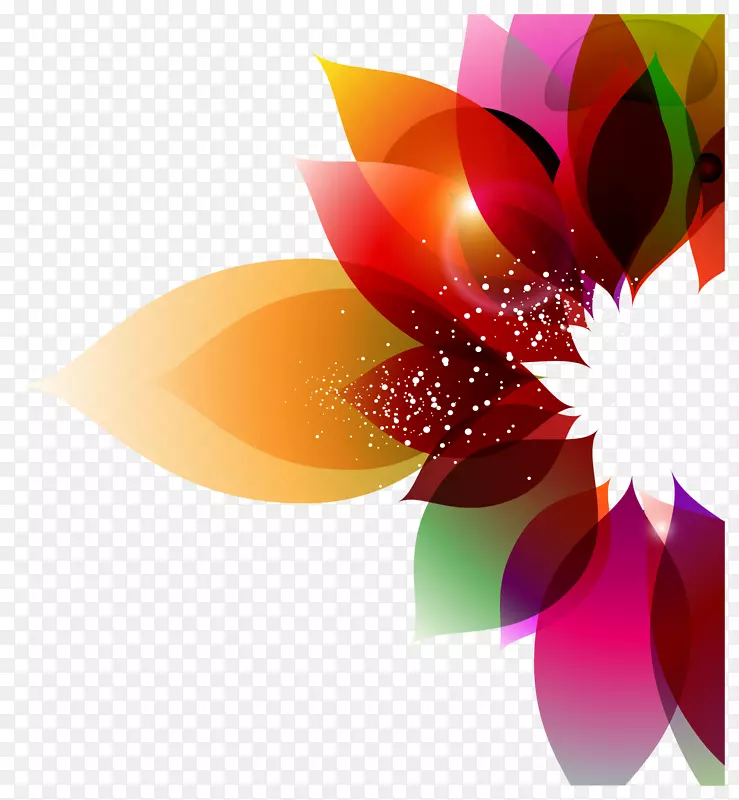 彩色花卉抽象艺术花卉设计.彩色背景花卉