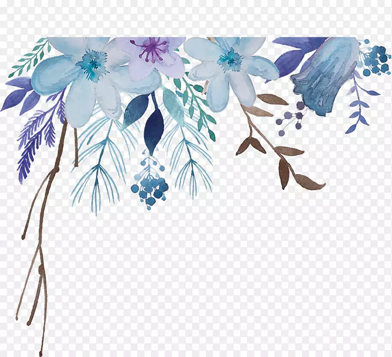 水彩画：花卉水彩画皇家-免费彩绘花卉装饰图案