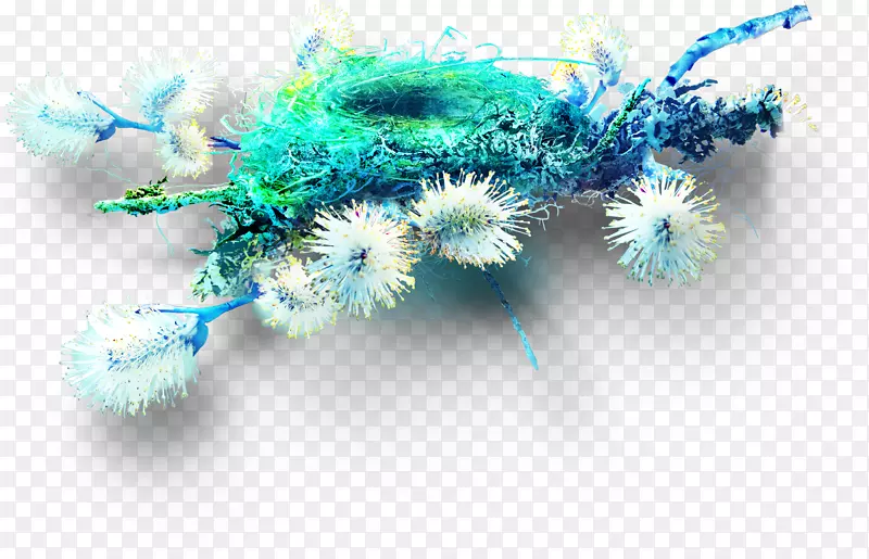 松绿色电脑壁纸-花卉背景创意花卉图案材料