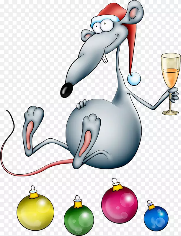 圣诞新年圣诞老人手绘鼠标