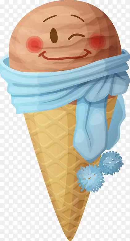 巧克力冰淇淋-可爱的卡通冰淇淋