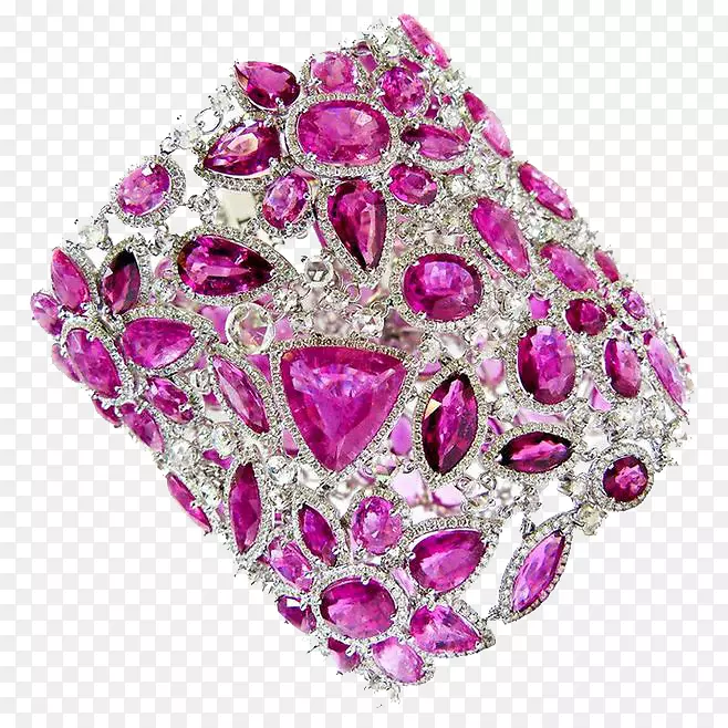 宝石手镯珠宝钻石手镯紫色珠宝手镯
