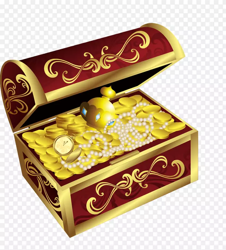 珠宝金棺材盒卡通珠宝盒