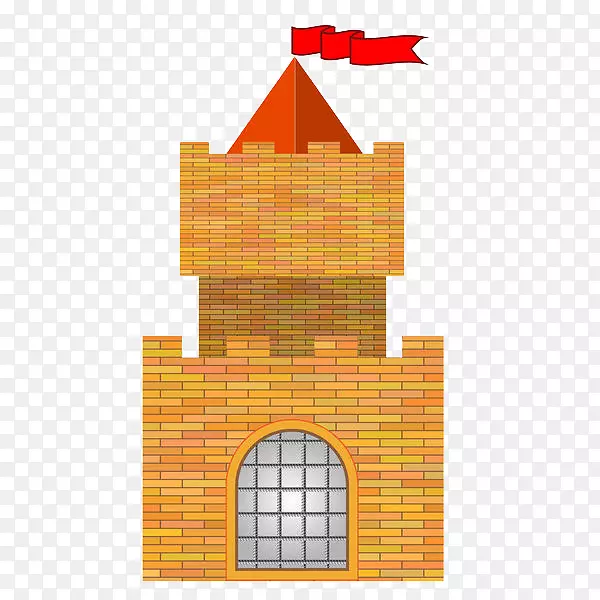 城堡版税-免费插画剪贴画-塔顶红旗