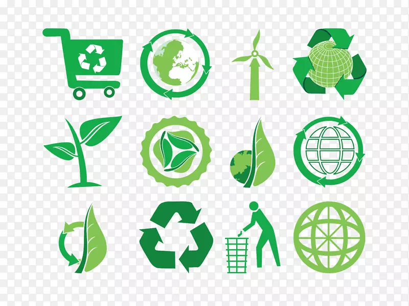 生态循环标志自然环境图标-绿色循环标志