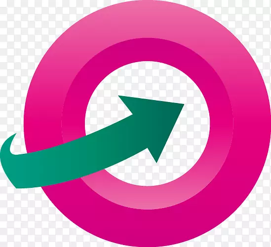 绿色箭头粉红色圆圈-玫瑰花圈漆成绿色箭头标记