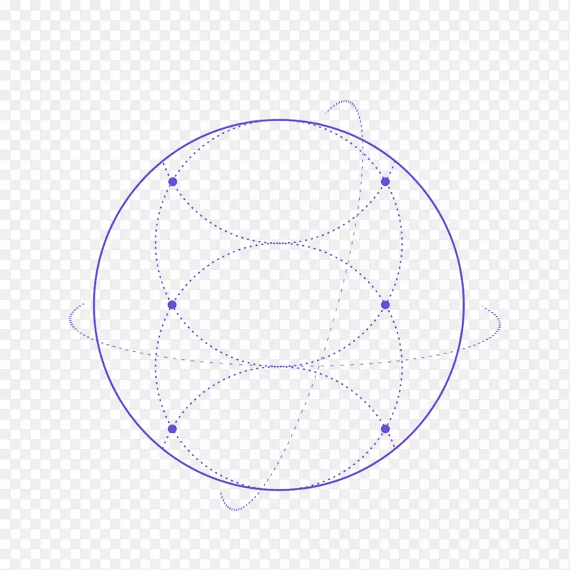 圆形区域结构图案-蓝色简单圆线装饰图案