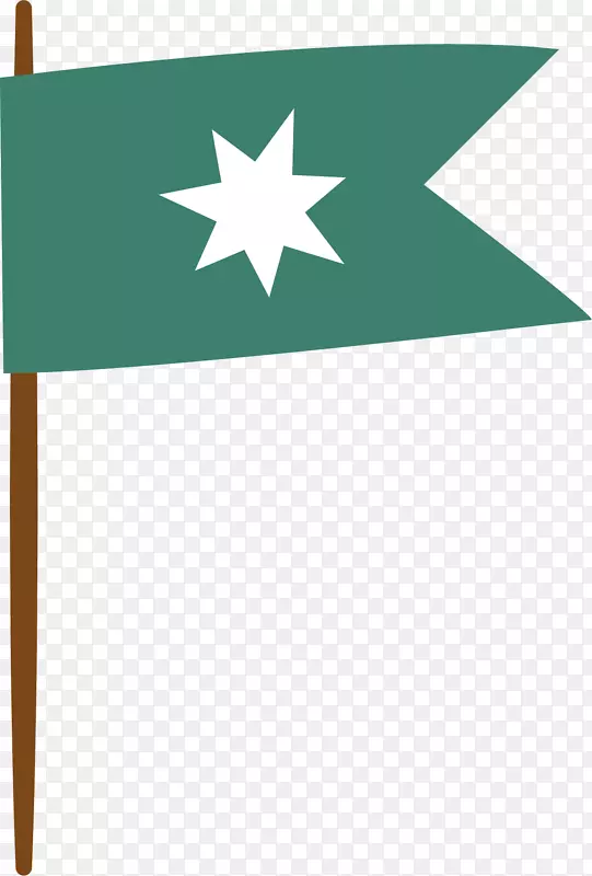 设计师手绘绿色旗帜