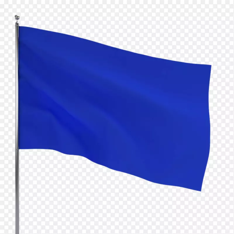 旗帜图标-手绘蓝色长方形旗帜