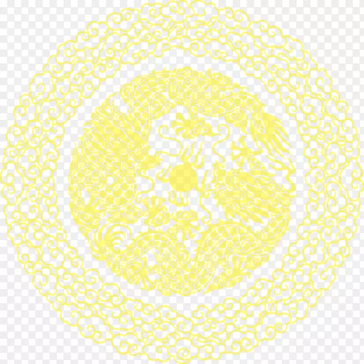 黄色圆圈图案-黄色复古圆形图案材料