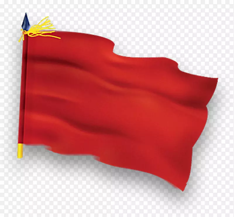 红旗角-红色卡通旗帜装饰图案