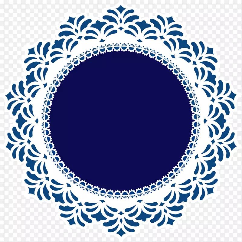 花边夹艺术-蓝色圆圈