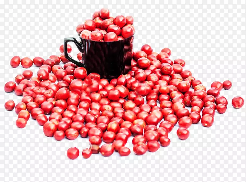咖啡豆浆果咖啡杯红咖啡豆图片材料