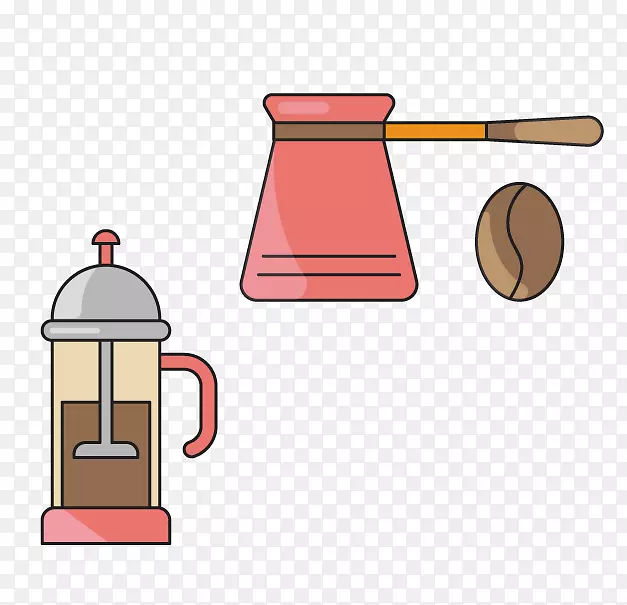 咖啡厅卡通插图-咖啡相关用品