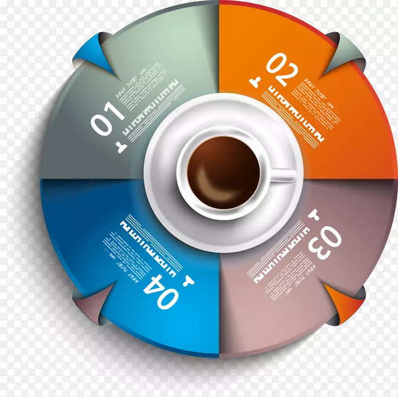 咖啡信息图表-彩色简易咖啡盘