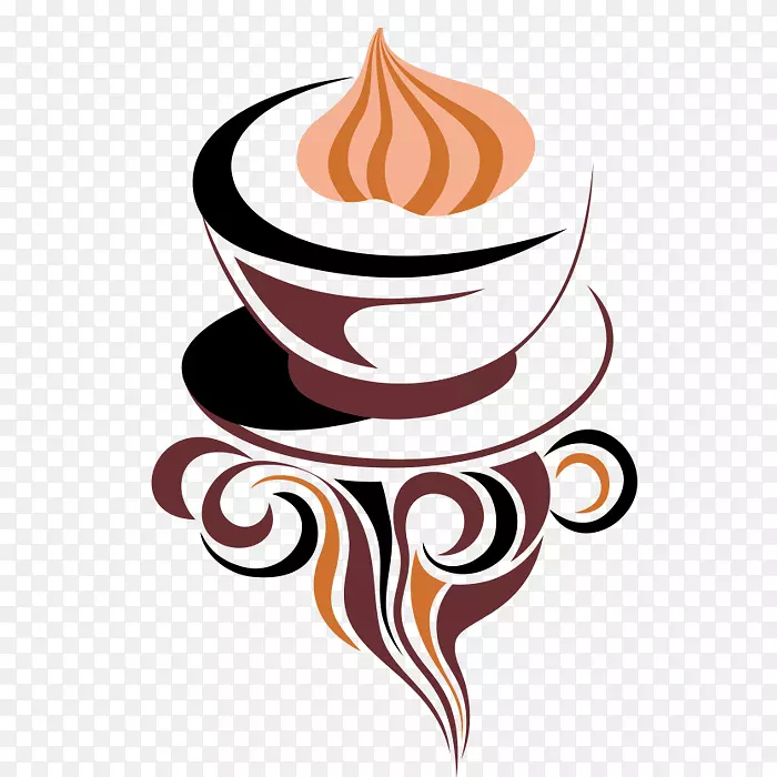 速溶咖啡卡布奇诺咖啡杯手绘咖啡杯