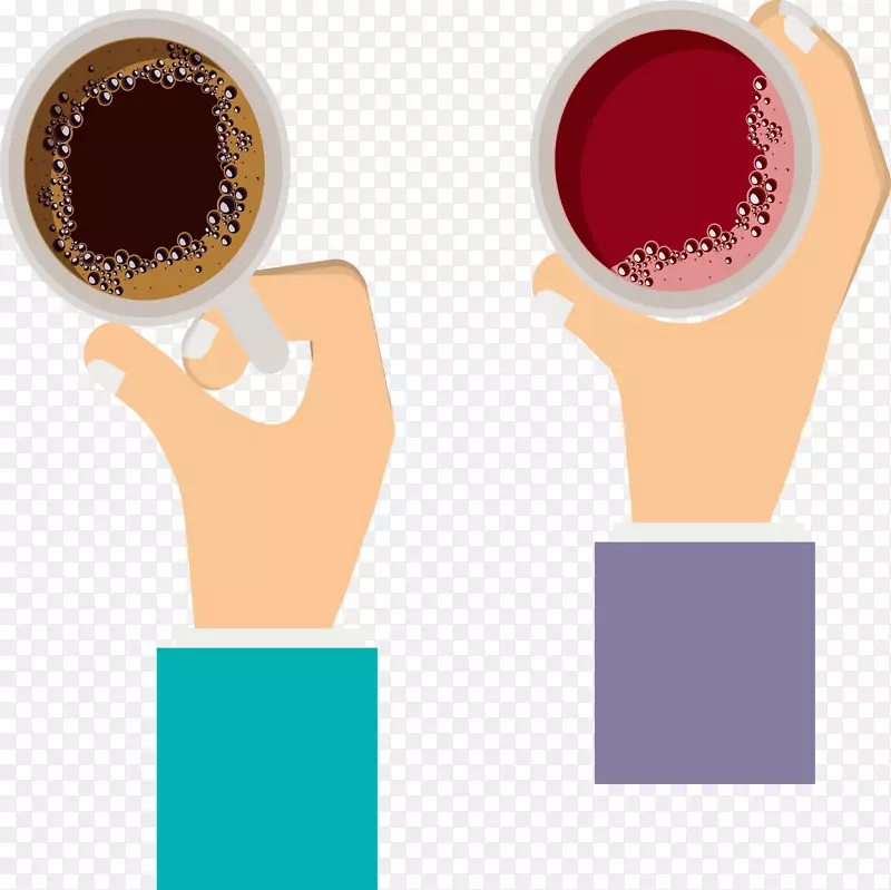 咖啡杯咖啡饮料-手举咖啡杯设计