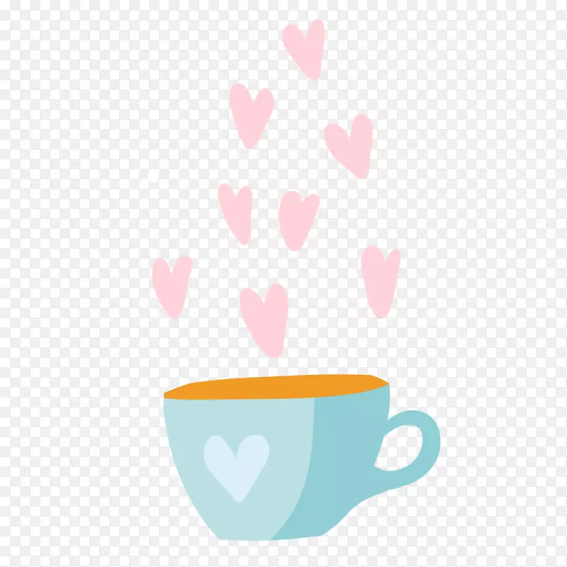咖啡杯图案手绘爱情咖啡
