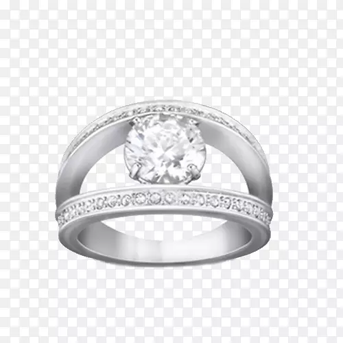 耳环施华洛世奇银珠宝戒指尺寸-金镶嵌施华洛世奇钻石戒指闪闪发光
