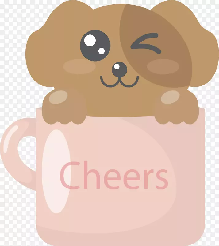 狗咖啡剪贴画-咖啡色棕榈犬