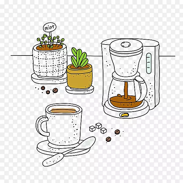 咖啡插图-咖啡机插图