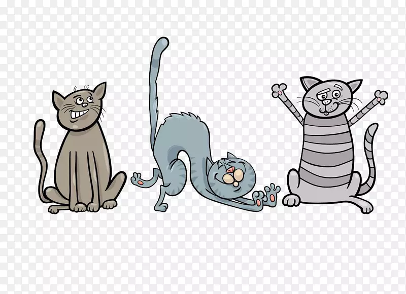 猫卡通插图-淘气猫