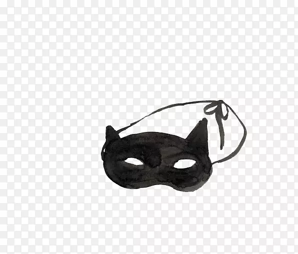 面罩土坯插画黑猫面具