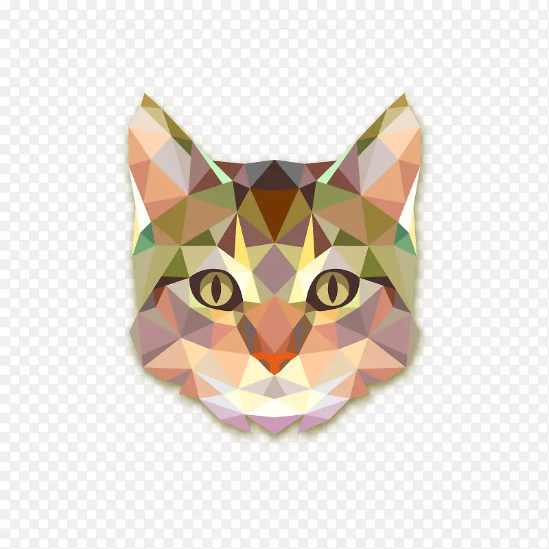 猫艺术版画几何-可爱猫