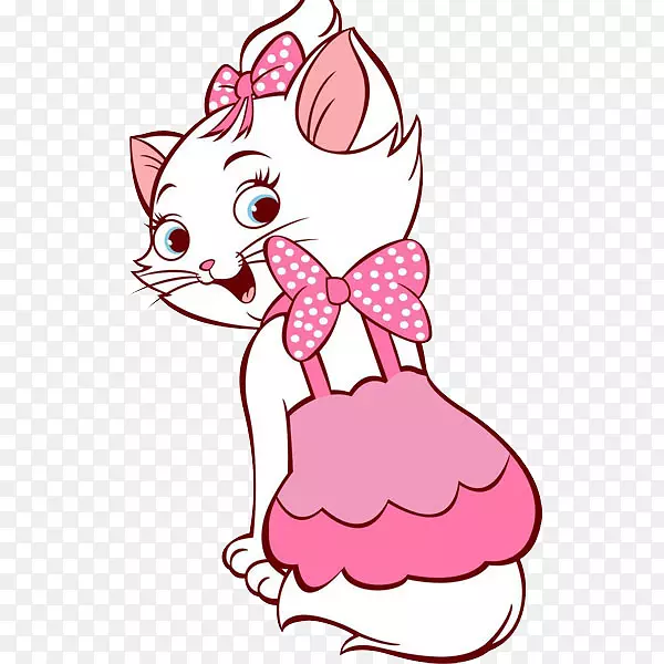 玛丽小猫王子沃尔特迪斯尼公司画-粉红猫