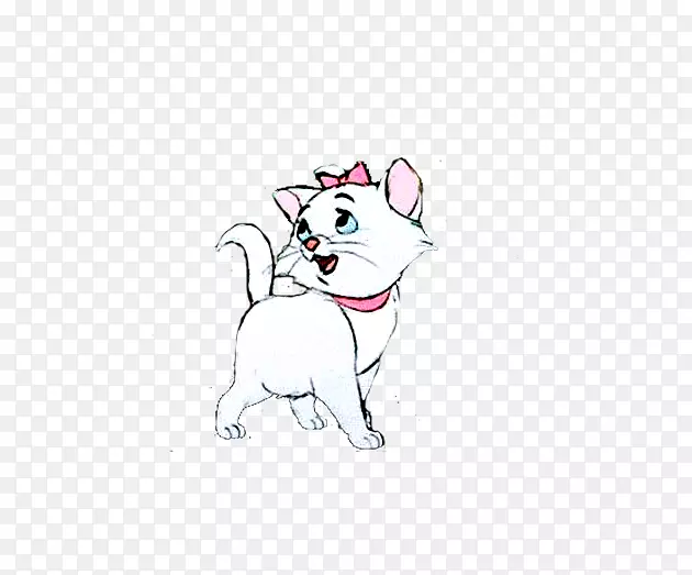 胡须狗猫纺织品插图-白猫