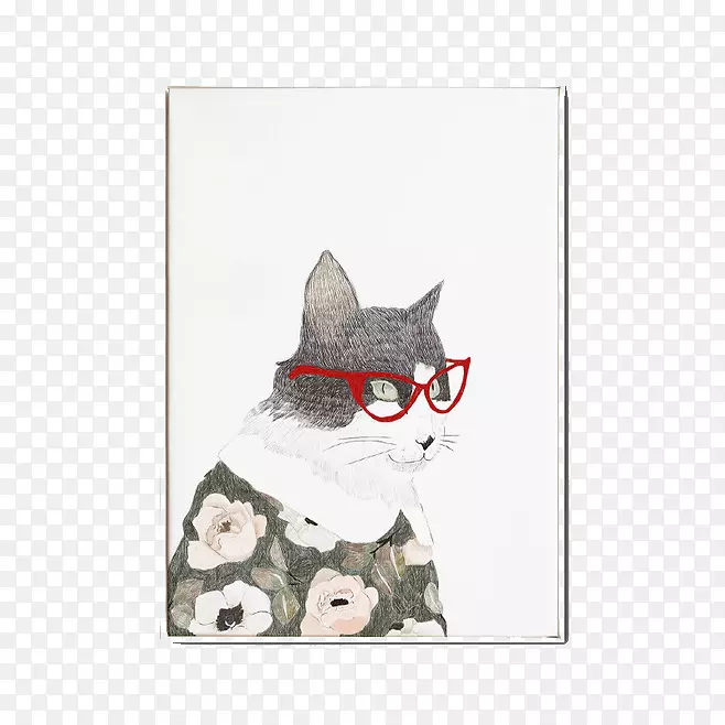 小猫插画-装饰画猫