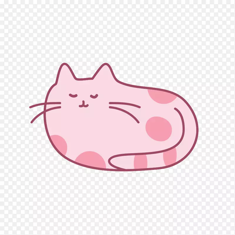粉红猫尾巴-粉红卡通猫