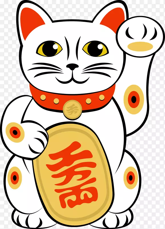 猫maneki neko剪贴画手绘幸运猫