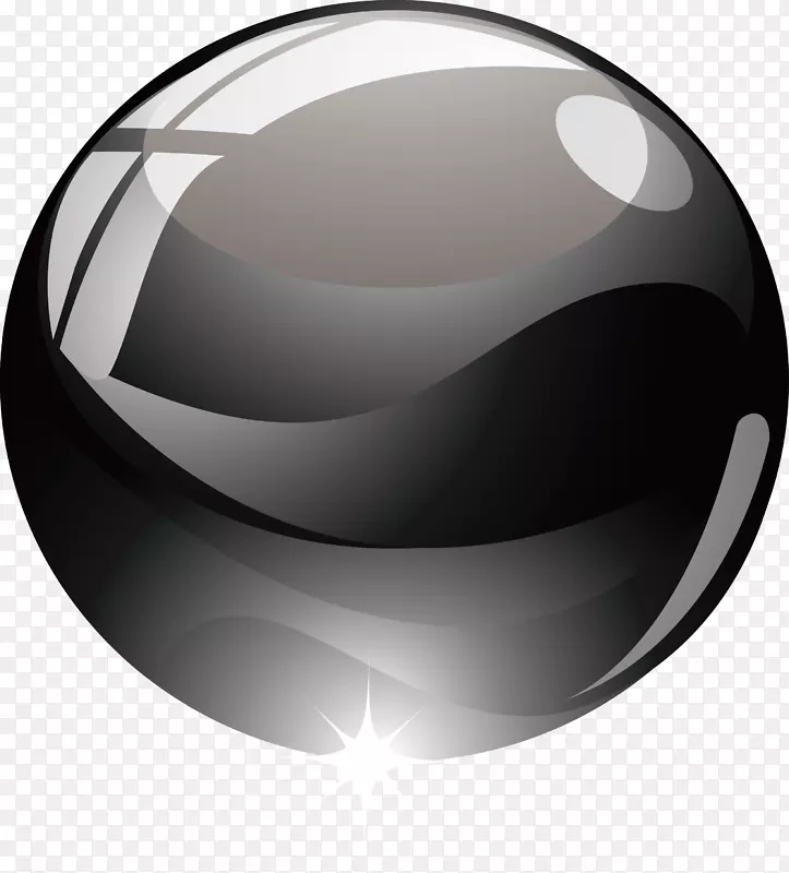 球体图标-创意黑色水晶球