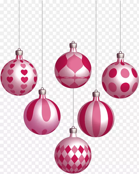 圣诞装饰品球夹艺术.粉红装饰球