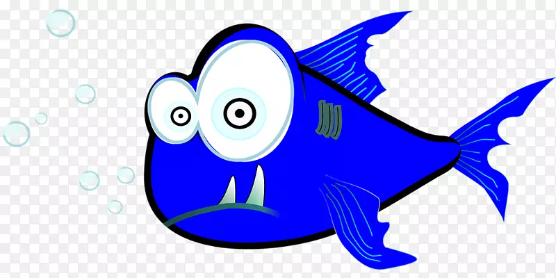 食人鱼夹艺术-蓝鱼