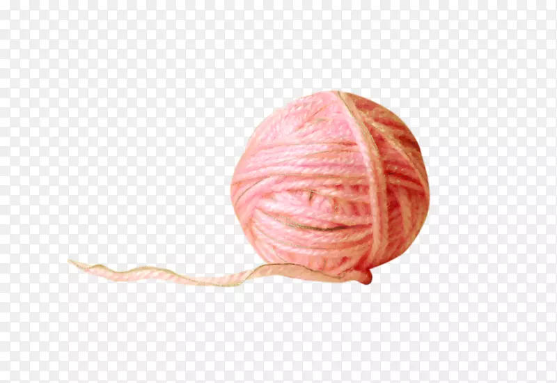 针织缝纫纱.粉红色的纱线球